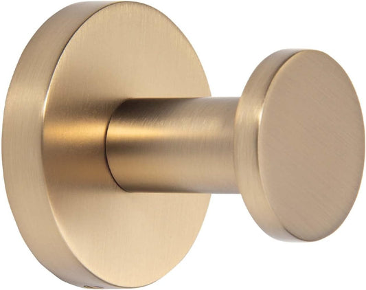 TUNNY 5 Pack Round Towel Hooks-Champagne Gold Modern Coat Hooks Shower Towel Hooks for Bathroom Kitchen Home Storage