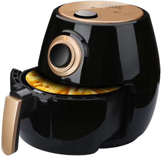 MLL Air Fryer with Temperature Control and 30 Minute Timer Non Stick Detachable Fryer Easy to Clean for Good Taste Crisp Healthy Foods,Black