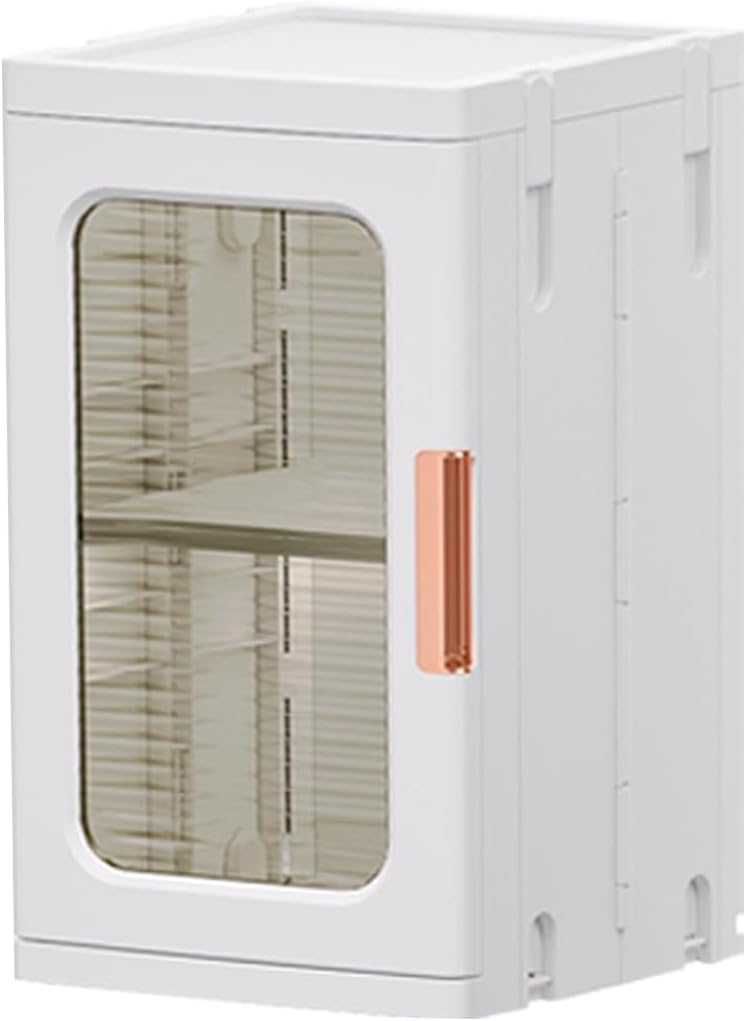 Mini Storage Cabinet with Doors and Shelves Countertop Cabinet Bathroom Storage Kitchen Cabinet with Adjustable Shelf Cabinet Organizer Toilet Paper Storage Linen Closet 1 Layer(White)