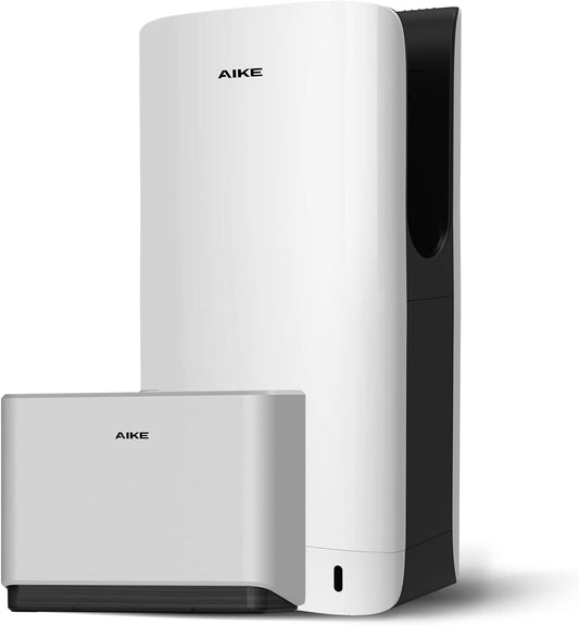 AIKE Vertical Hand Dryer and Paper Towel Dispenser Bundle, Model AK2065 & AK5101 White