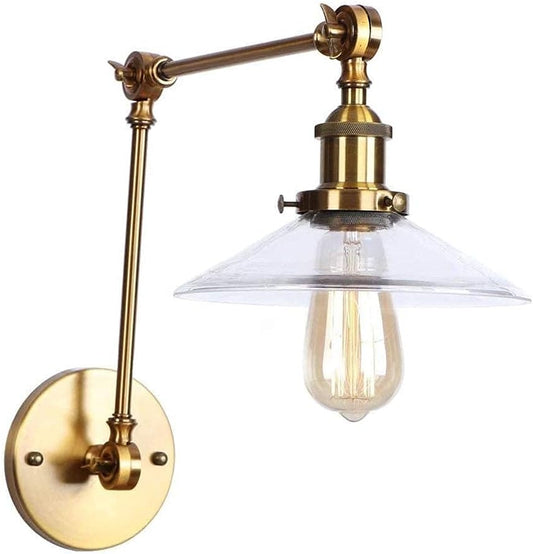 Vintage Wall Light Edison E27 Oscillating Arm Accessory with Globe-Glass Lantern Industrial Wall Lamps Interior Lighting Wall Appliance for Hall Wall Lamp
