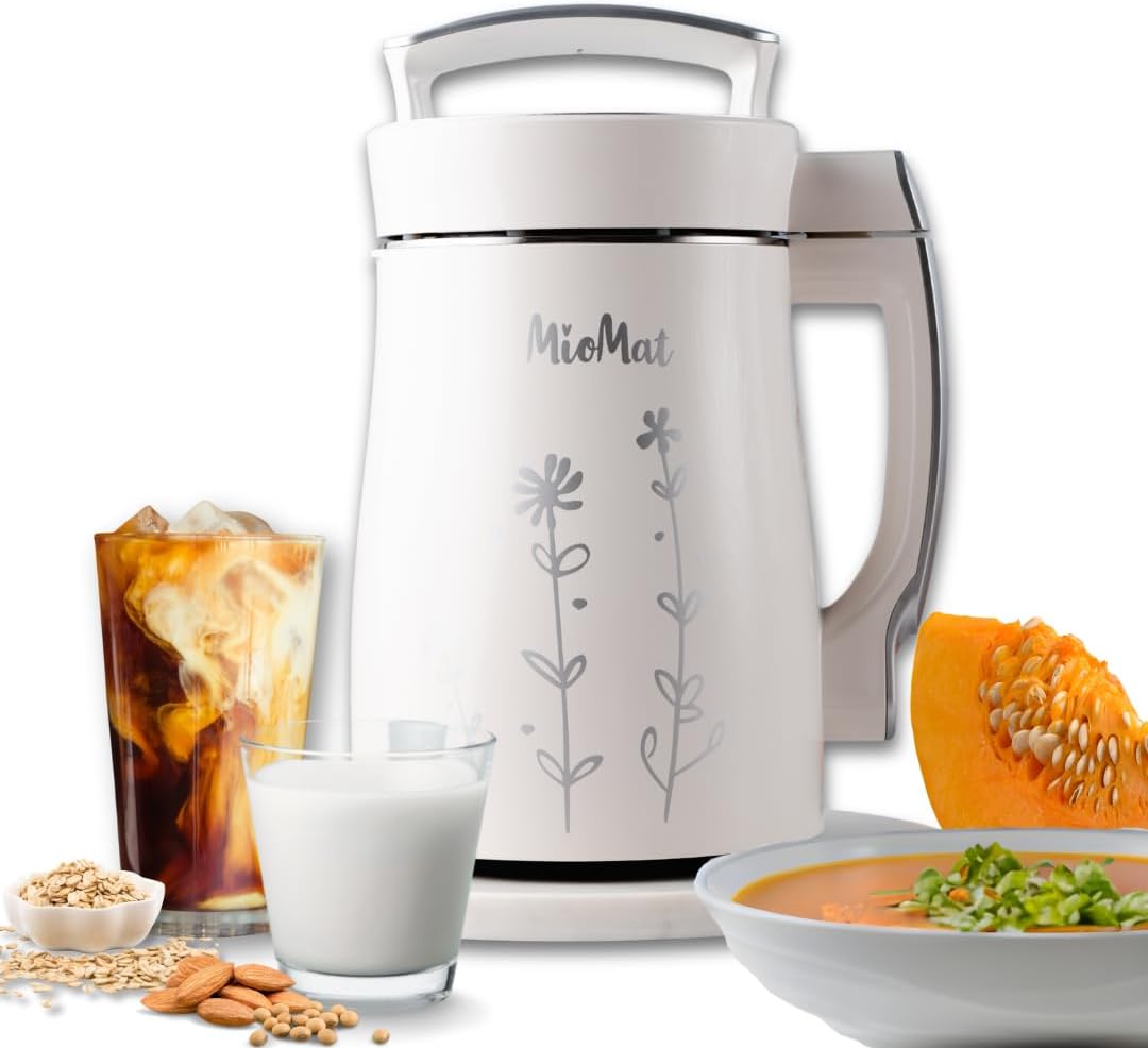 8in1 Plant Based Milk Maker | Make 40oz of Natural Almond Milk, Soy Milk, Oat Milk, Coconut Milk, and more ... + soups, porridges, smoothies, purées... | Automatically, at the touch of a button