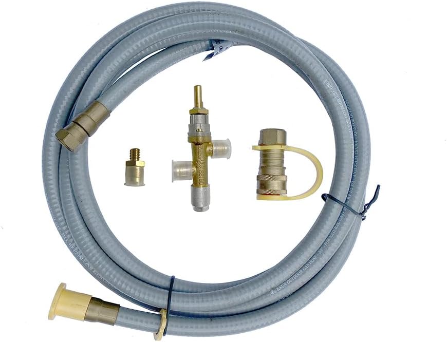 Modeno 50,000 BTUs Fire Pit Conversion Kit for Propane to Natural Gas Conversion Kit for Specific Models of Propane Fire Pits/Fire Tables Only, Includes 10 ft Hose and Brass Orifice