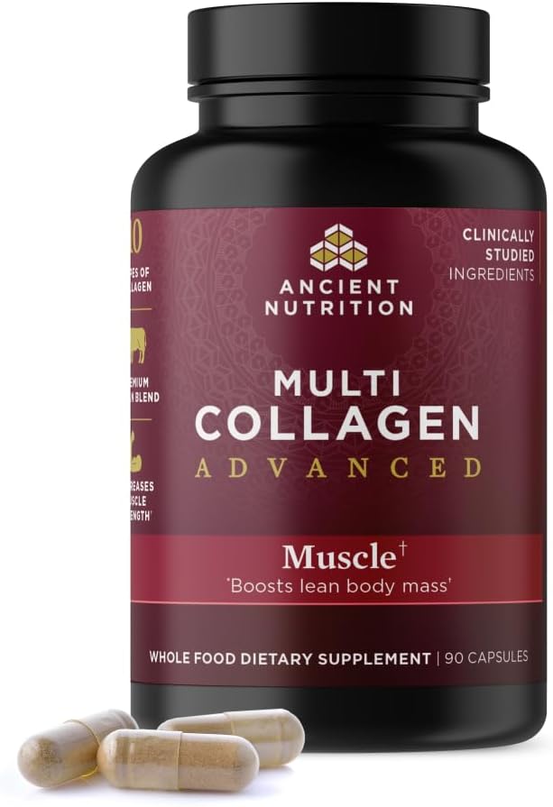 Ancient Nutrition Advanced Multi Collagen Protein Capsules Muscle, 90 Count