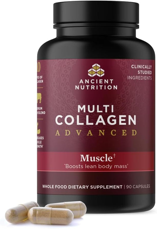 Ancient Nutrition Advanced Multi Collagen Protein Capsules Muscle, 90 Count