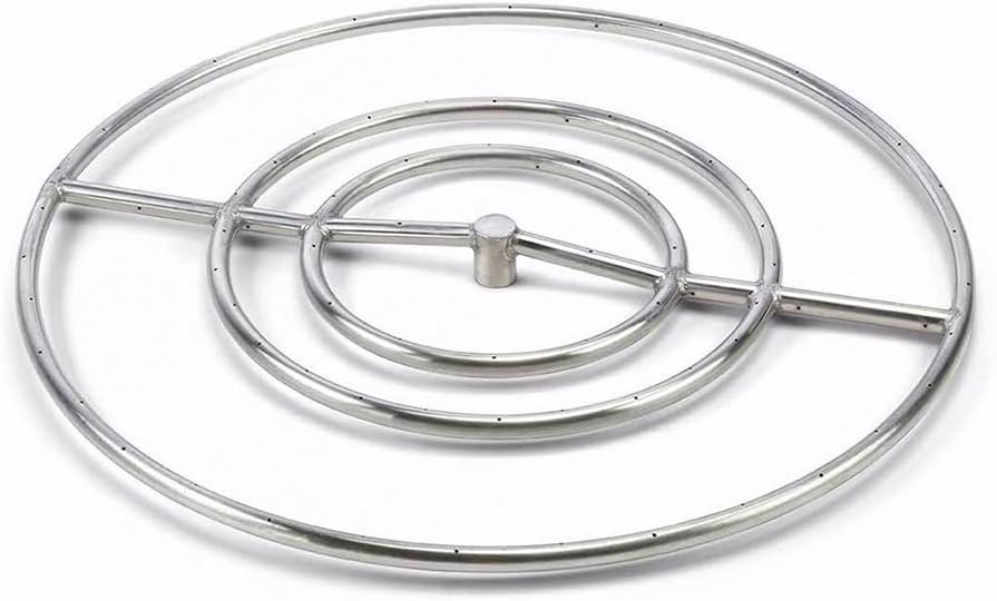 HPC Fire Round Stainless Steel Fire Pit Burner (FRS-30-NG), 30-Inch, Natural Gas
