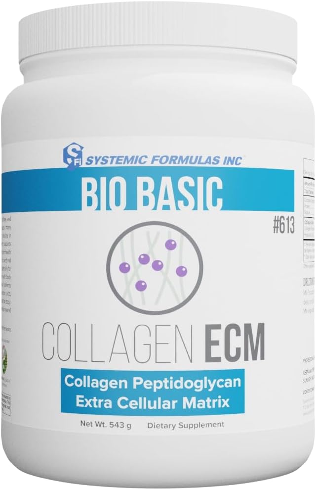 VitaBoost Systemic Formulas Collagen ECM #613, Bio Basic Collagen Powder Promotes Hair, Nail, Skin, Collagen Supplement and Keychain Pill Holder