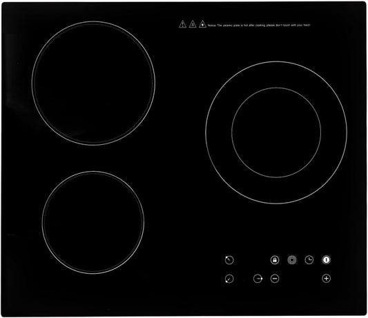Electric Ceramic Cooktop Portable 3 Burners Electric Built-in Cooktop Sensor Touch Control Countertop for Kitchens, Hotels, Restaurants