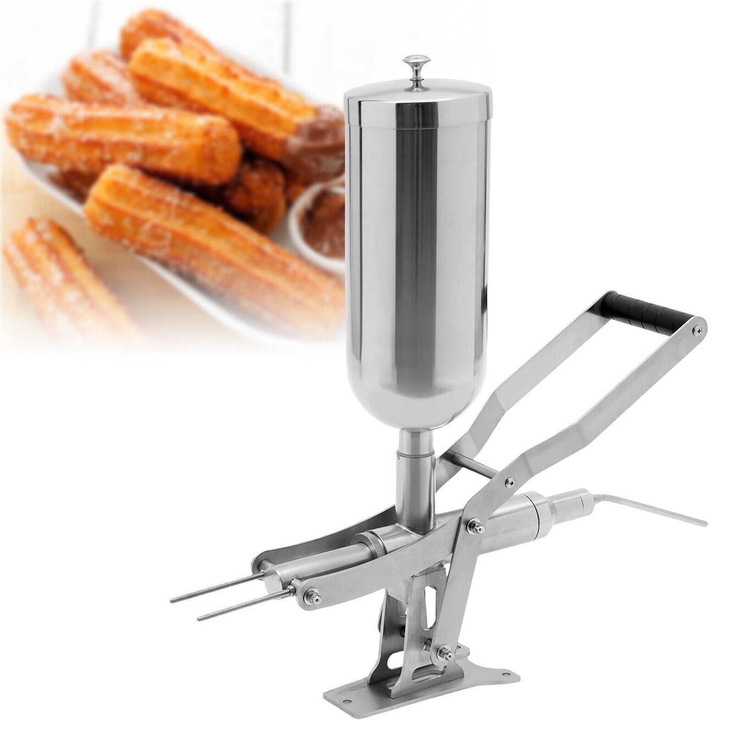 5L Commercial Manual Donut Filler Stainless Steel Latin Fruit Donut Machine w/ 4 Filling Pipes