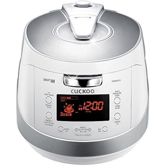 6-Cup (Uncooked) / 12-Cup (Cooked) Induction Heating Pressure Rice Cooker with Nonstick Inner Pot, 16 Menu Modes, Safe Steam Release, Korean Voice Guide, Auto Clean