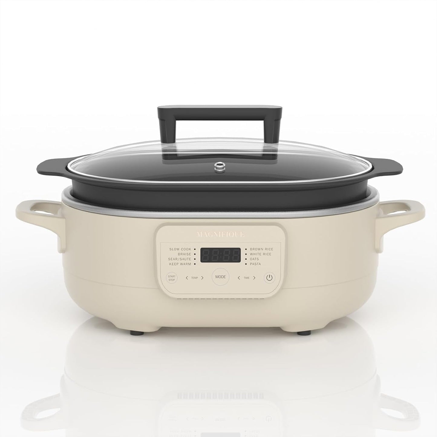 6 Quart Casserole Programmable Slow Cooker Multi-Cooker with 8-in-1 Dutch Oven, Pasta, Wooden Spoon, Nonstick, Oven Safe Pot to 500°F Olive Olive