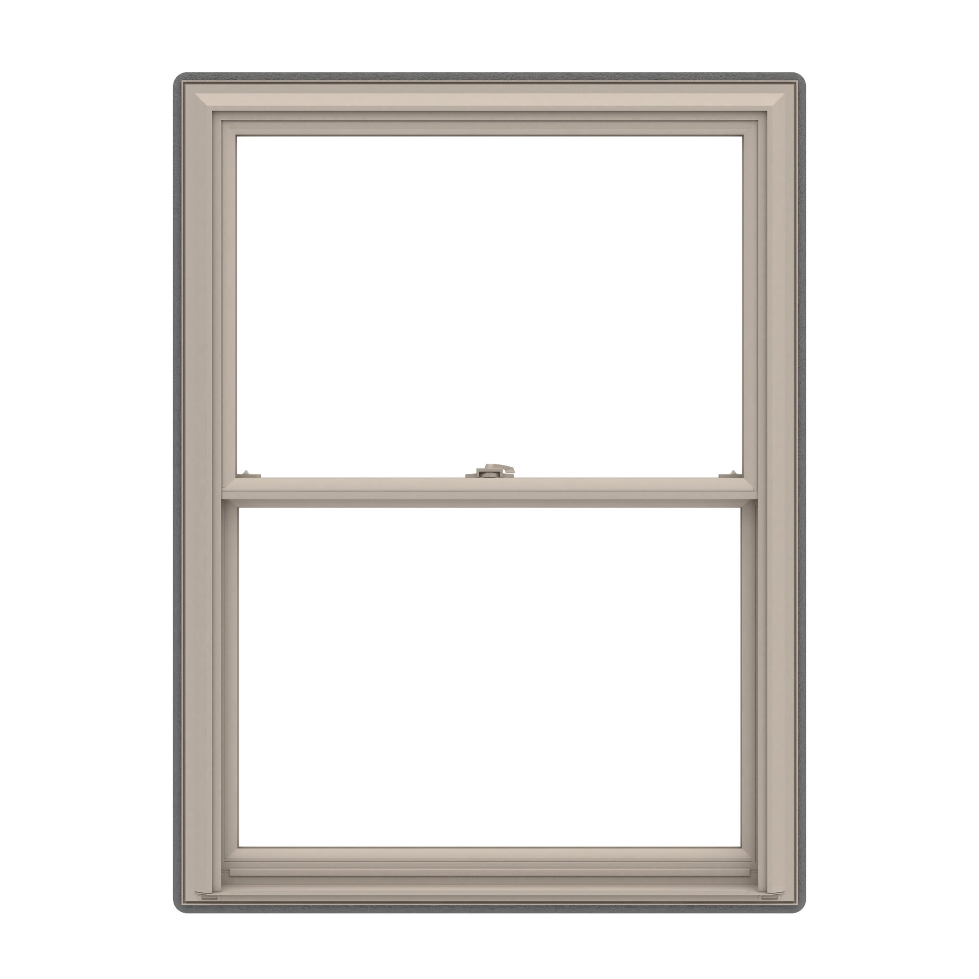 Pella 150 Series Fossil Fossil Vinyl Replacement Double Hung Window Low-E argon Double Pane Glass (Full Screen Included)