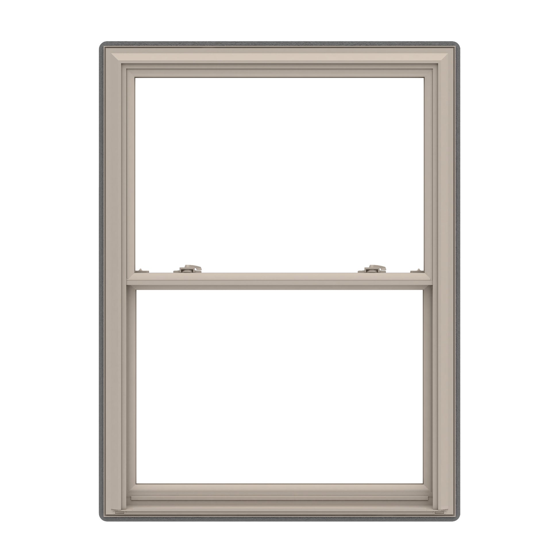 Pella 150 Series 33-1/2-in x 65-1/2-in Fossil Fossil Vinyl Replacement Double Hung Window Low-E argon Double Pane Glass (Full Screen Included)