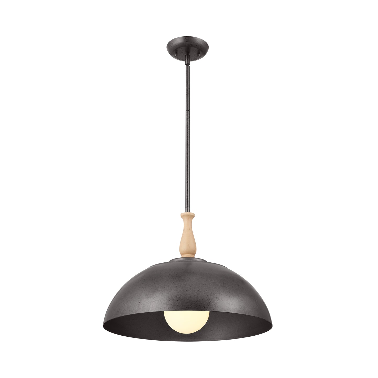 Kichler Fira 1 -Light Anvil Iron Farmhouse Dome Medium Hanging Pendant light 5265507