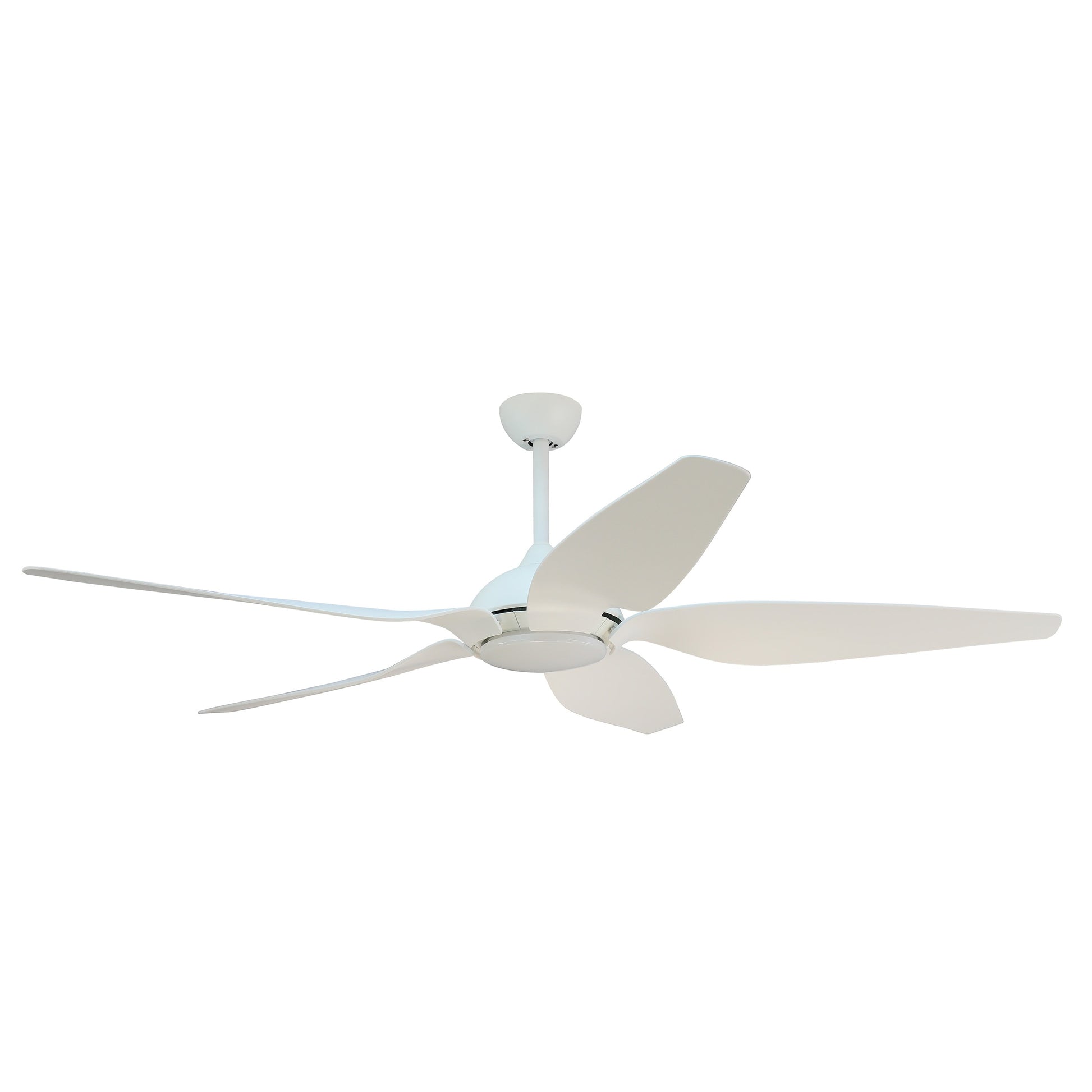 Forno Voce Fabrica 66-in White Integrated LED Indoor Smart Propeller Ceiling Fan with Light and Remote (5-Blade) CF01566-WH1