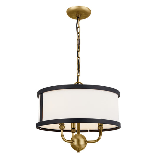Kichler Heddle 3 -Light Brass Farmhouse For Use in Bedrooms, Dining Rooms, Foyers, Kitchens, Living Rooms Chandelier 5265480