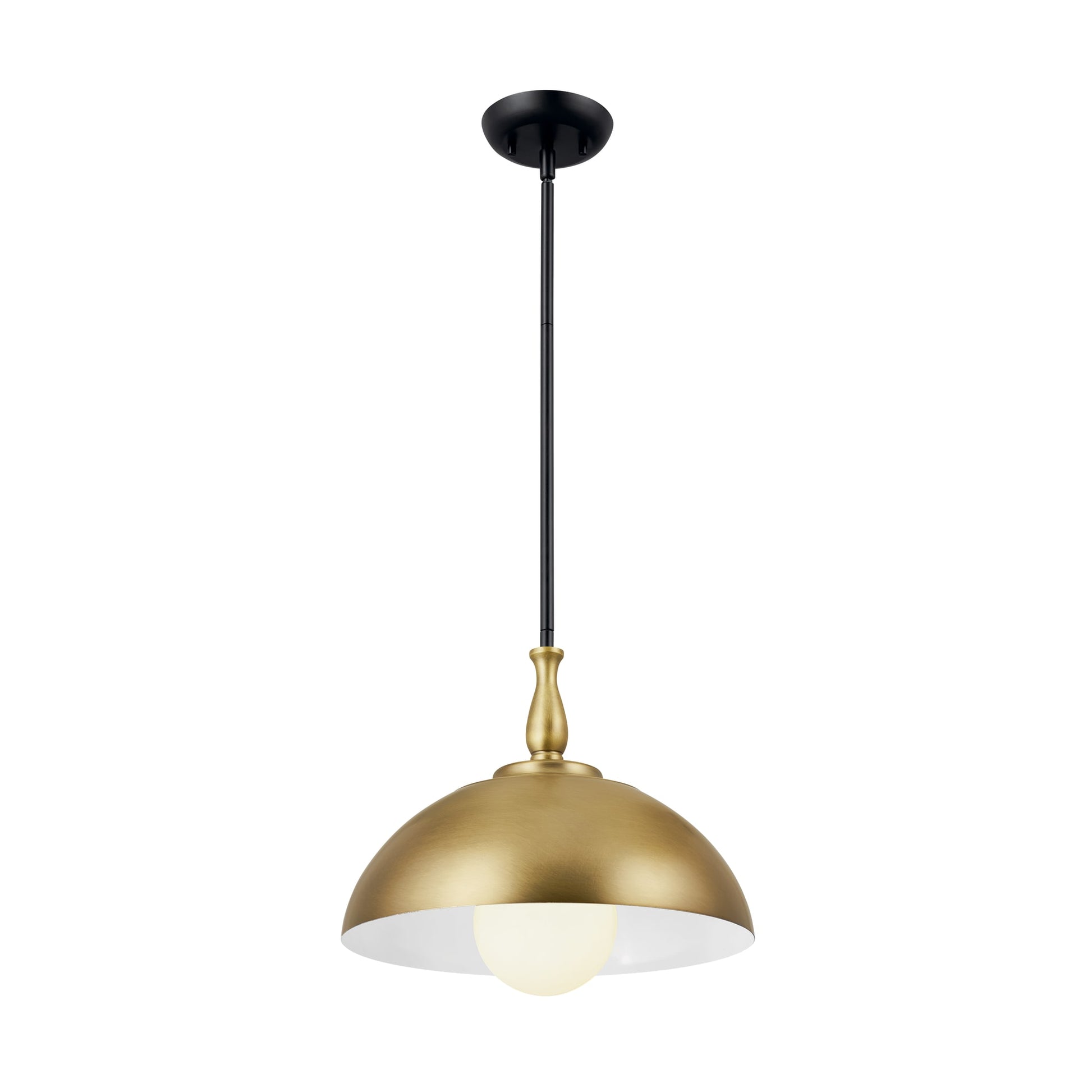 Kichler Fira 1 -Light Natural Brass Farmhouse Dome Medium Hanging Pendant light 5265456