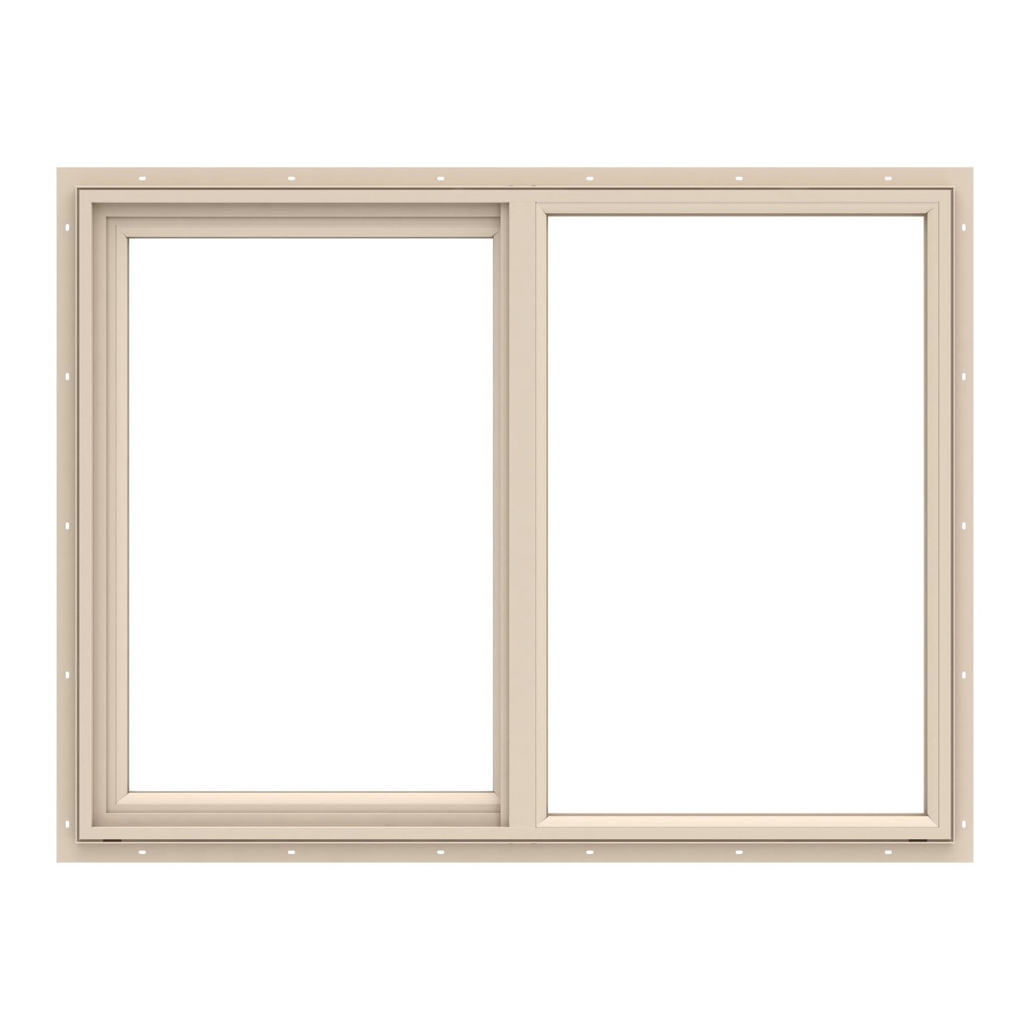 Pella 150 Series 35-1/2-in x 35-1/2-in Almond Exterior Almond Interior Left-Handed Vinyl Sliding Window Annealed Glass (Half Screen Included)