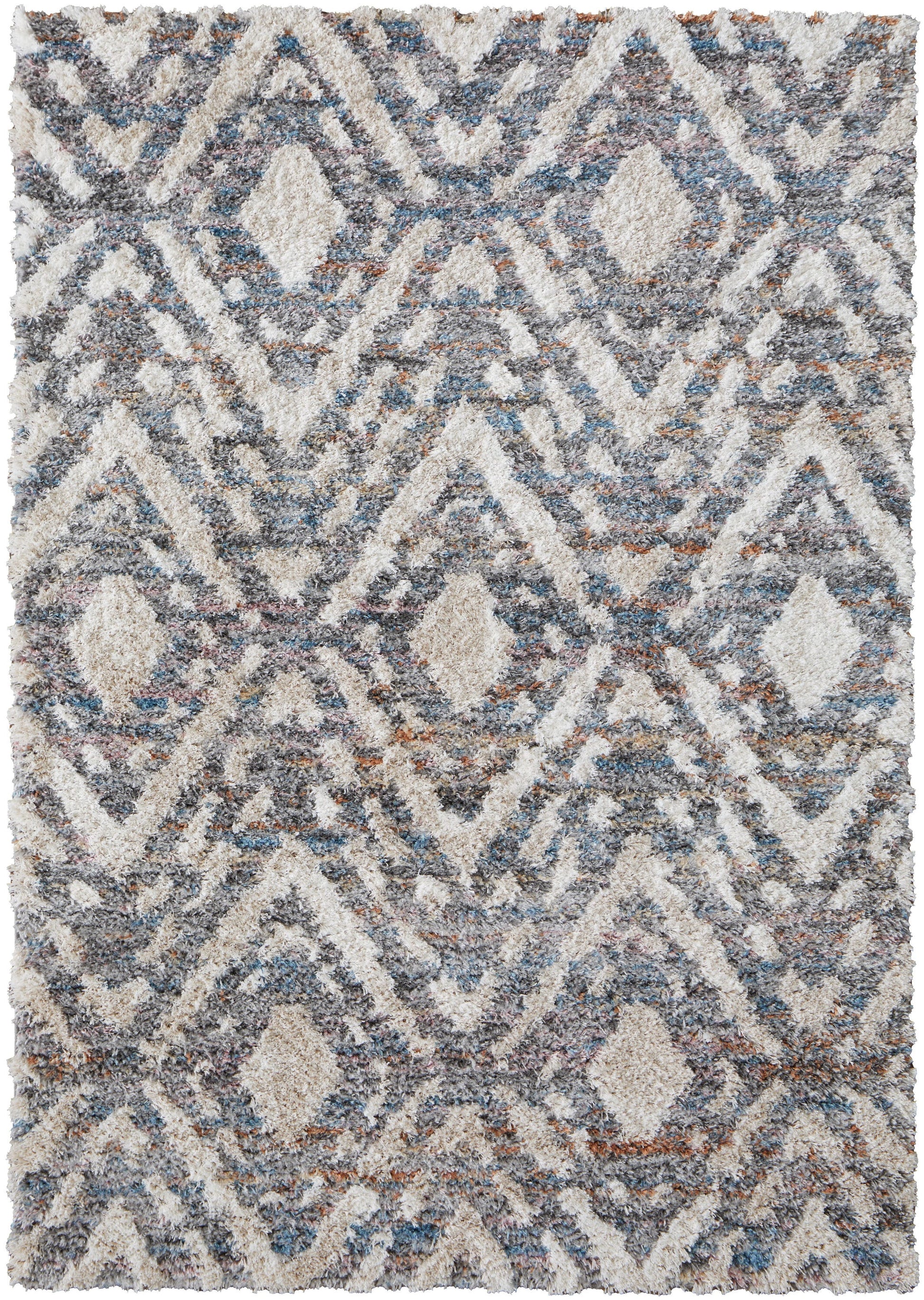 Room Envy 8 x 11 (ft) Loomed Ivory/Gray/Taupe Rectangular Indoor Chevron Pet Friendly Area rug