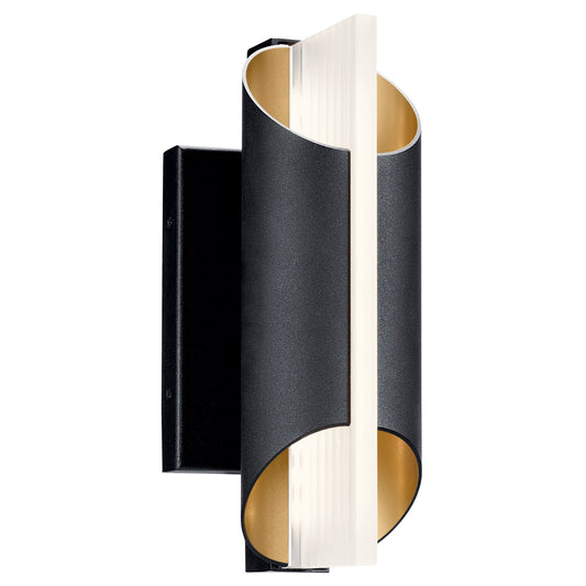 Kichler Astalis 12-in H Black Hardwired Integrated LED Outdoor Wall Light 5271932