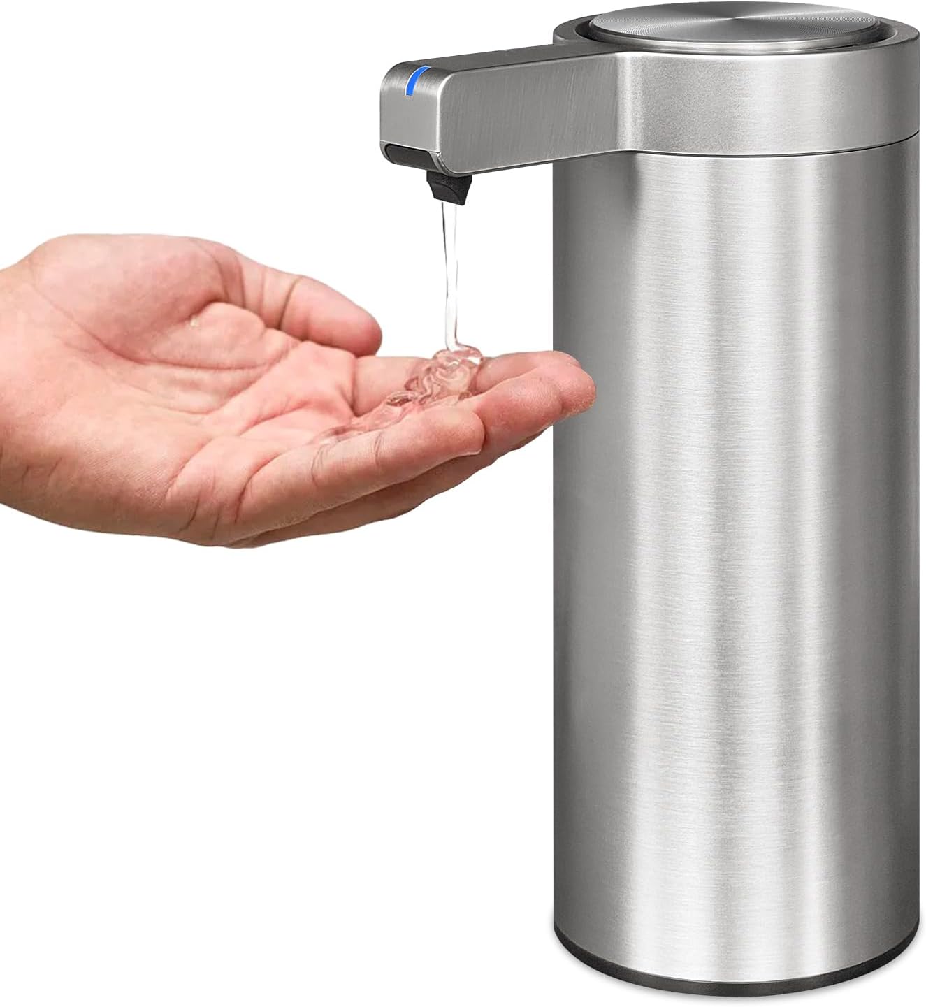Mamiddle 9 oz. Automatic Soap Dispenser Stainless Steel with Sensor Infrared Soap Dispenser Electric IPX5 Waterproof USB-C Charging Motion Sensor for Kitchen & Bathroom (Brushed Silver)