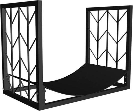 Outdoor Fireplace Firewood Rack Holder Indoor Metal Log Storage Bracket Retro Heavy Duty Wood Store.