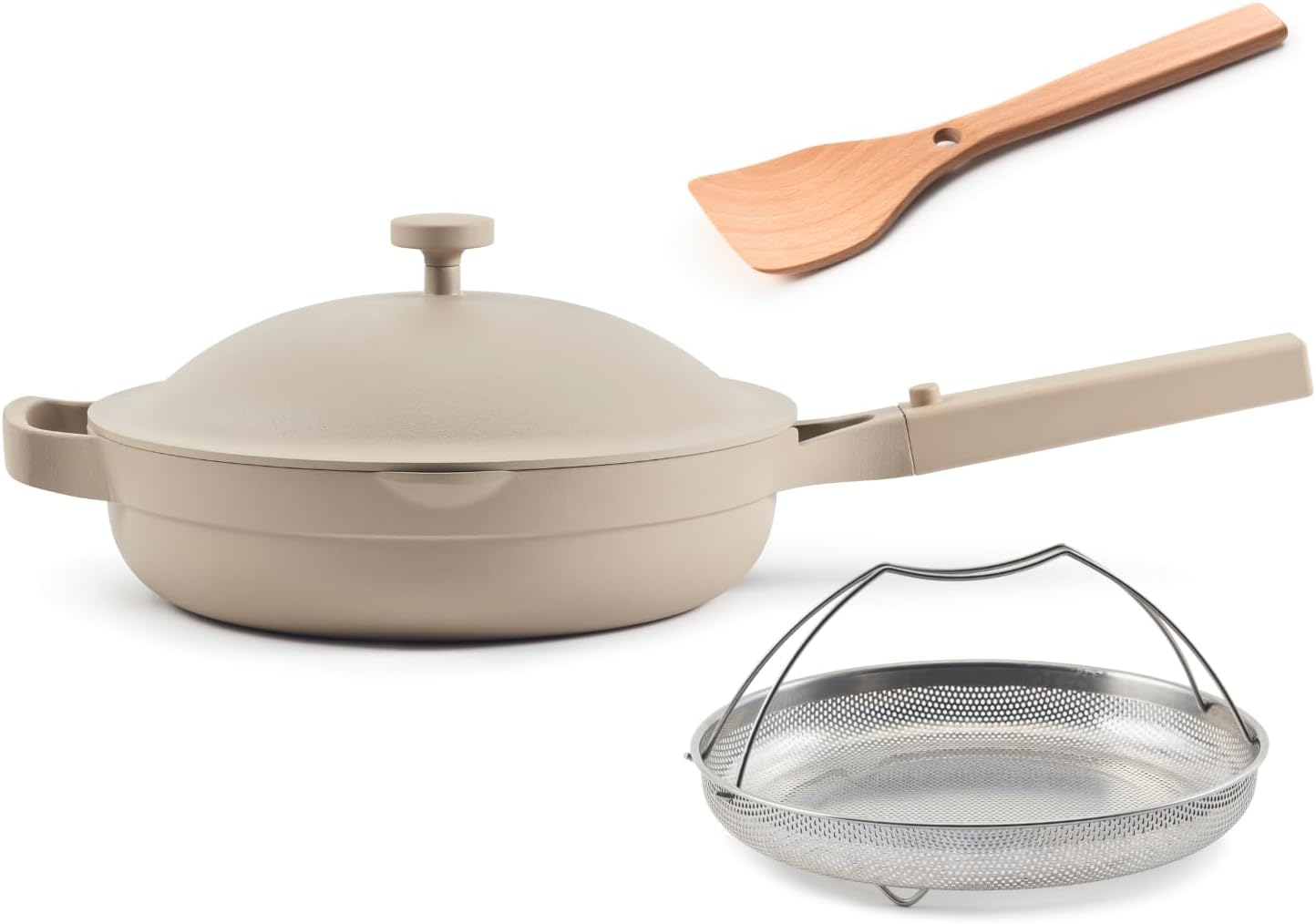 Our Place Always Pan 2.0-10.5\u201D (2.6 Qt) Nonstick, Toxin-Free Ceramic Cookware | Patented 10-in-1 Aluminum Frying & Sauté Pan | Safe for Oven, Induction & All Cooktops up to 450°F | Steam
