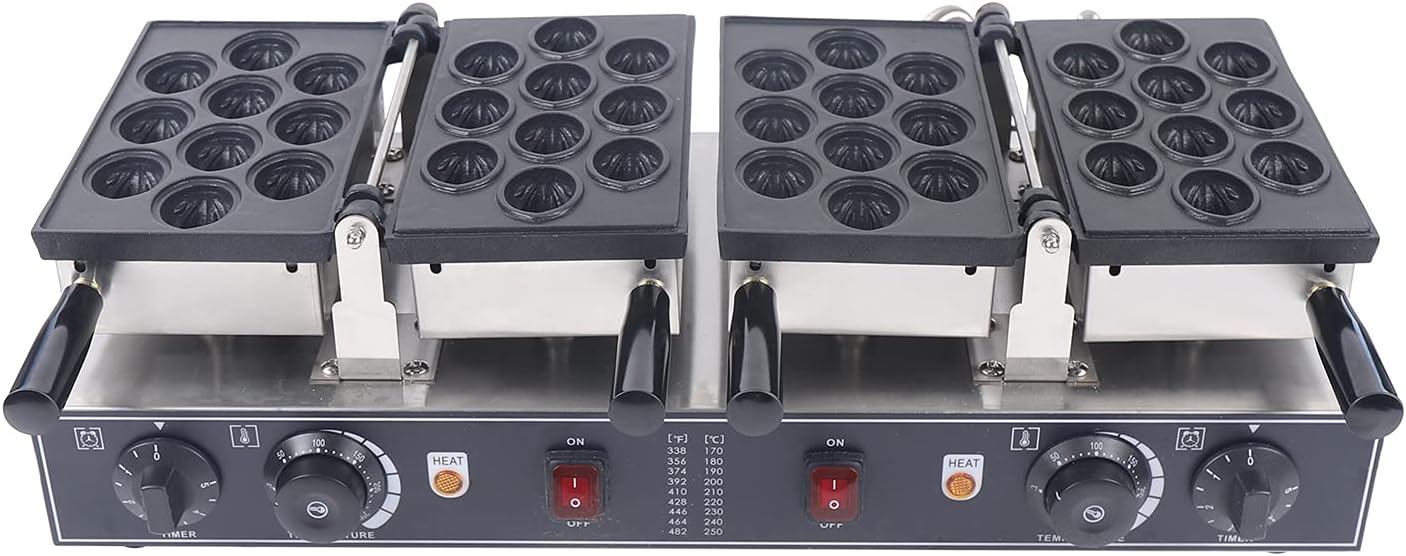 HinLIaDa Electric Walnut Cake Maker, 1500W Toaster Baking Breakfast Pan Oven with Temperature Control 20pcs Capacity Electric Nut Waffle Bread Maker for Cooking Breakfast Holiday Parties