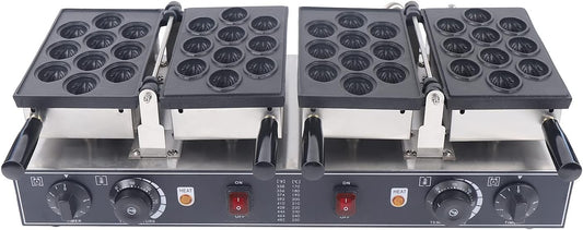 HinLIaDa Electric Walnut Cake Maker, 1500W Toaster Baking Breakfast Pan Oven with Temperature Control 20pcs Capacity Electric Nut Waffle Bread Maker for Cooking Breakfast Holiday Parties