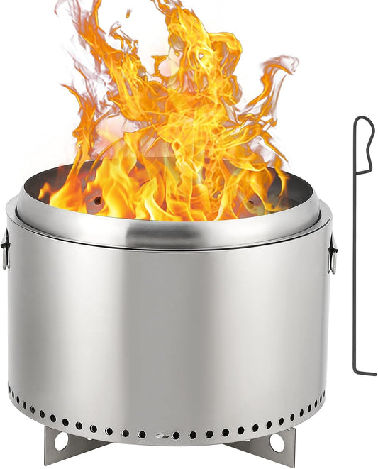 Portable Outdoor Fire Pit,Stainless Steel Wood Burning Fireplace for Camping, Outside, Bonfire