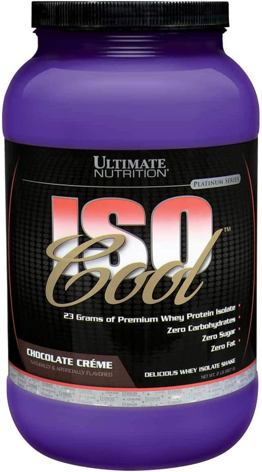 Ultimate Nutrition ISO Cool Whey Isolate Protein Powder - Keto Friendly - Sugar, Carb and Fat-Free - 23 Grams of Protein Per Serving, Chocolate,2 Pounds