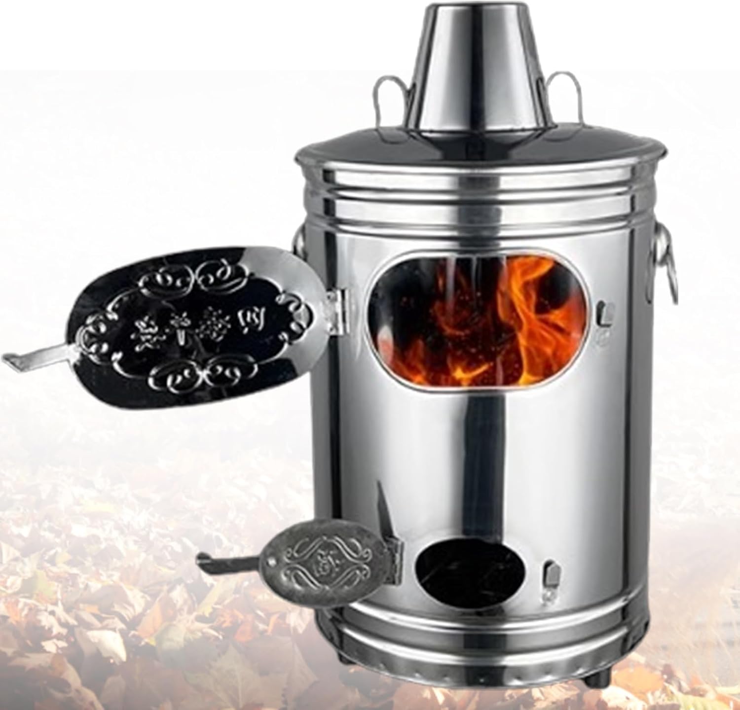 Burn Cage Incinerator, Portable Stainless Steel Burn Barrel for Outdoor Burning - Ideal for Courtyard and Home Use, 30 x 30 x 57 cm