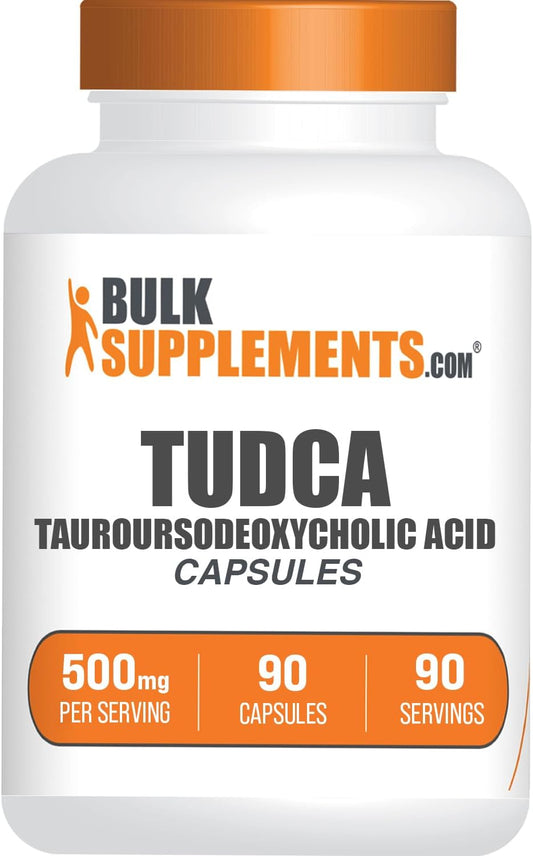 BulkSupplements.com TUDCA Capsules - TUDCA Supplement, Tauroursodeoxycholic Acid, TUDCA 500mg for Liver Support - Gluten Free, 1 Capsule per Serving, 90 Capsules (Pack of 1)