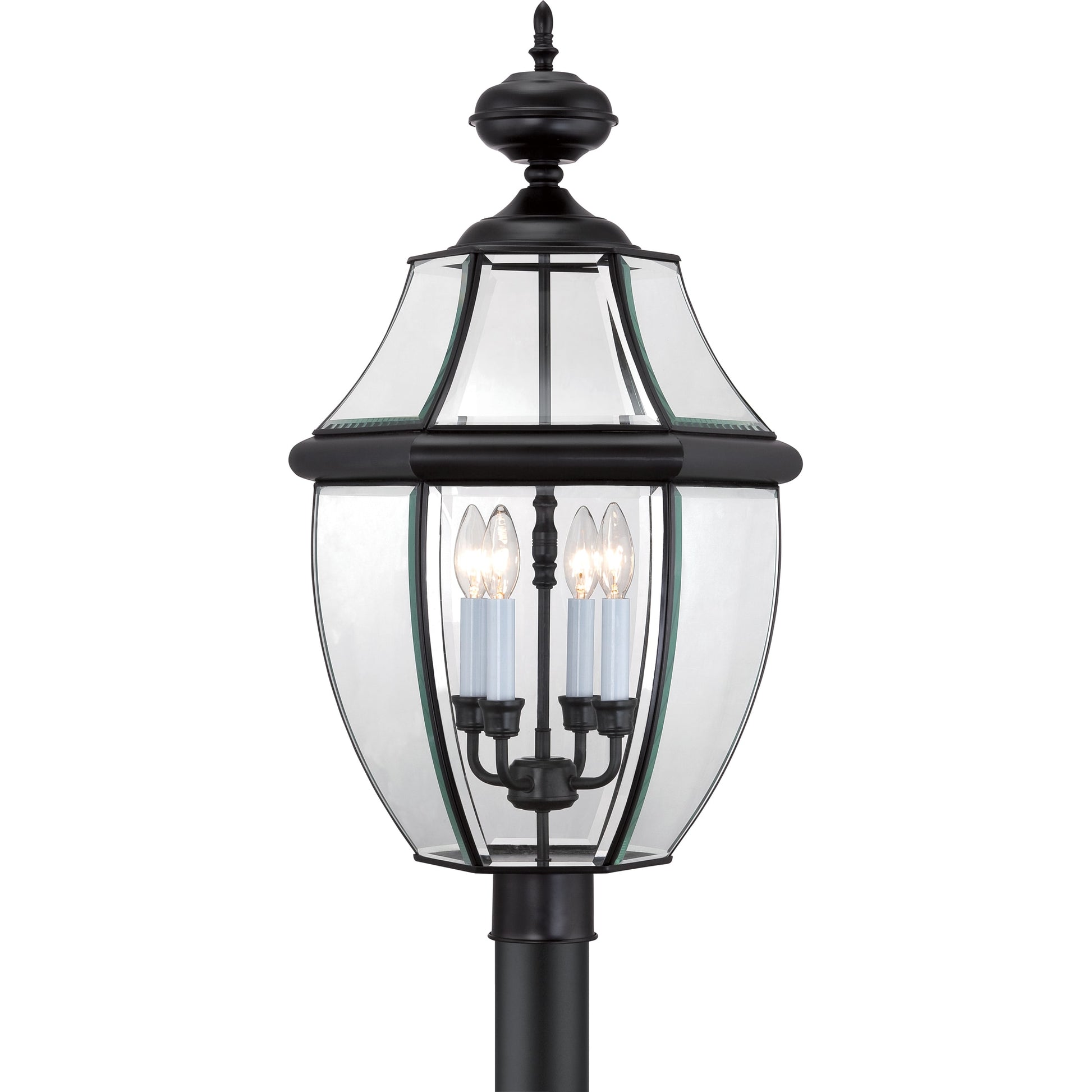 Quoizel Newbury 29.5-in Mystic Black Traditional Outdoor Light post lantern