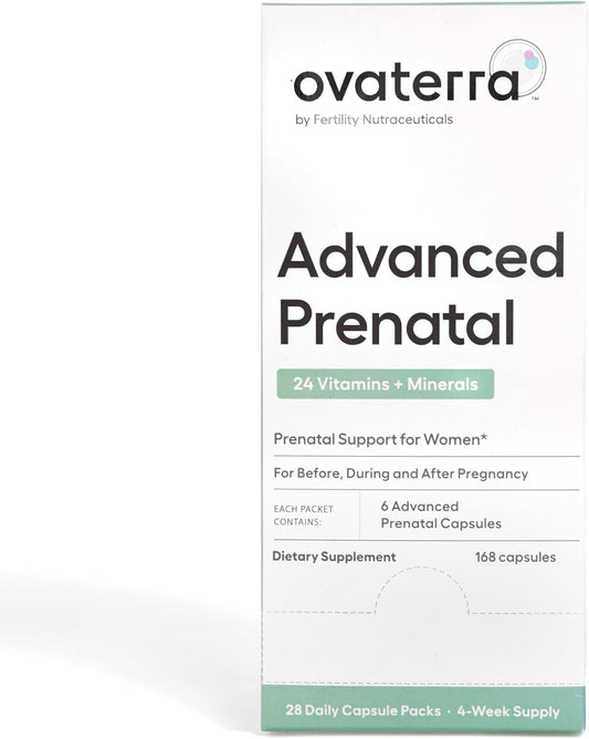 Advanced Prenatal Vitamins for Women with 550mg Choline, Methylfolate, Chelated Iron & 24 Nutrients 168 Capsules - 28 Day Supply