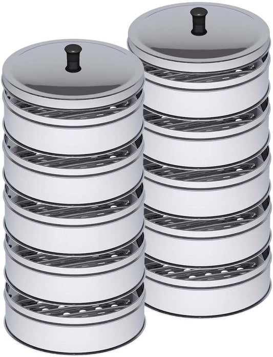 SOGA 2X 5 Tier Stainless Steel Steamers with Lid Work Inside of Basket Pot Steamers 25cm