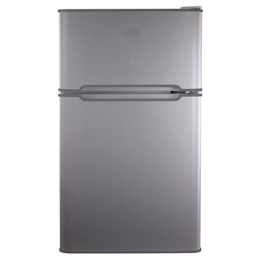 BLACK+DECKER 3.1-cu ft Mini Fridge with Freezer ( Stainless Steel ) Garage Ready ENERGY STAR