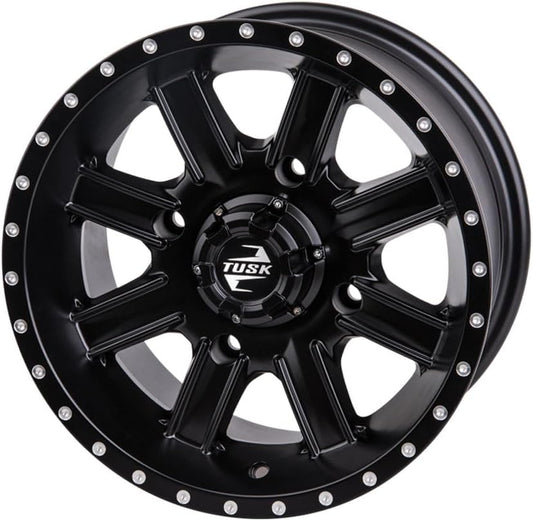 4/156 Tusk Cascade Wheel 12x7 4.0 + 3.0 Matte Black for Polaris Ranger 1000 2020-2025