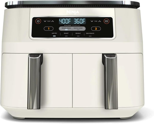Ninja Foodi 4-in-1 8QT 2-Basket Air Fryer with DualZone Technology – Family Size Air Fryer with Independent Cooking Zones, Match Cook, Smart Finish, Air Fry, Roast & More
