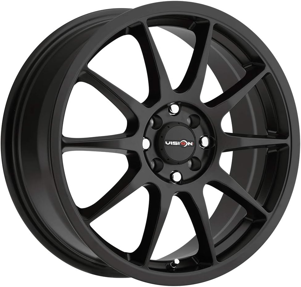 Vision 425 Bane Matte Black Wheel with Painted Finish (15 x 6.5 inches /4 x 100 mm, 38 mm Offset)