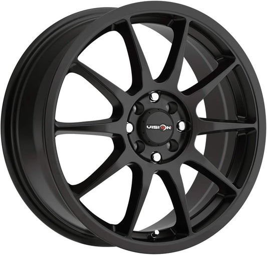 Vision 425 Bane Matte Black Wheel with Painted Finish (15 x 6.5 inches /4 x 100 mm, 38 mm Offset)