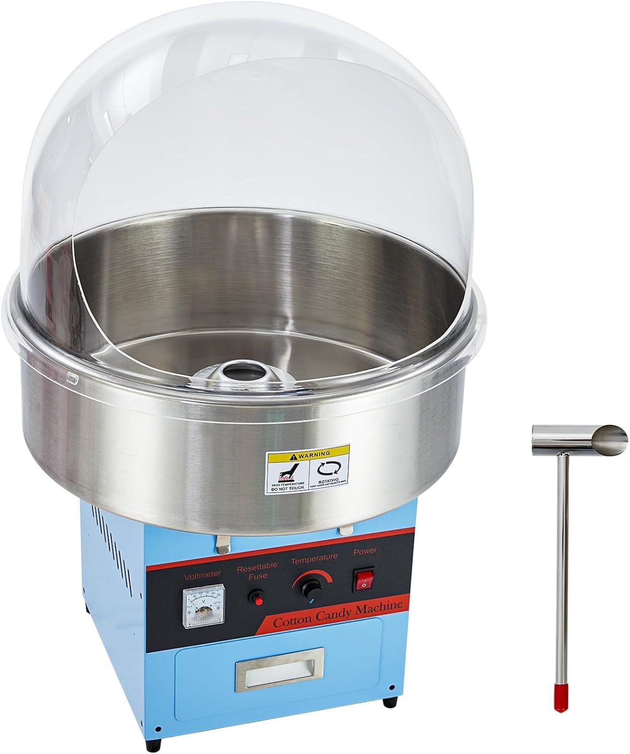 Electric Cotton Candy Machine - 980W Commercial Floss Maker, Stainless Steel Bowl, Sugar Scoop, Drawer, for Home, Carnival, Kids Birthday, Family Party