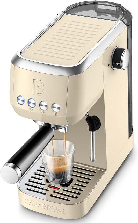 CASABREWS 3700 Essential Espresso Machine 20 Bar, Stainless Steel Coffee Maker with Steam Milk Frother, Espresso Coffee Machine Cappuccino Latte Machine with 43.9oz Removable Water Tank, Creamy