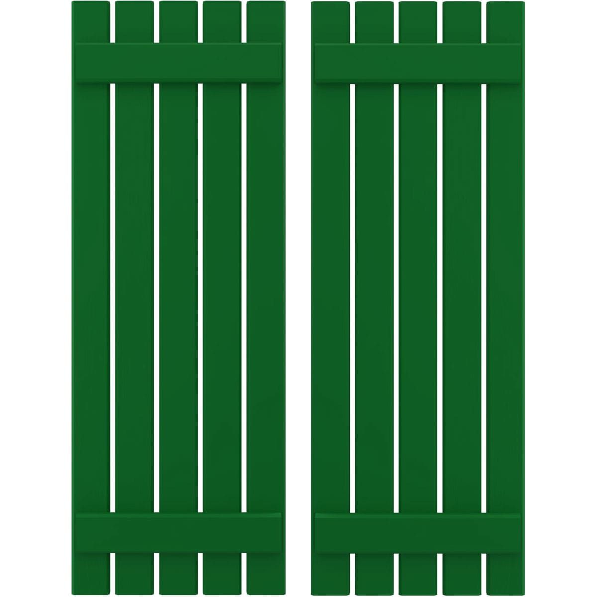 Ekena Millwork 19.5-in W x 56-in H Viridian Green Board and batten Wood Exterior Shutters ( 2 -Pack )