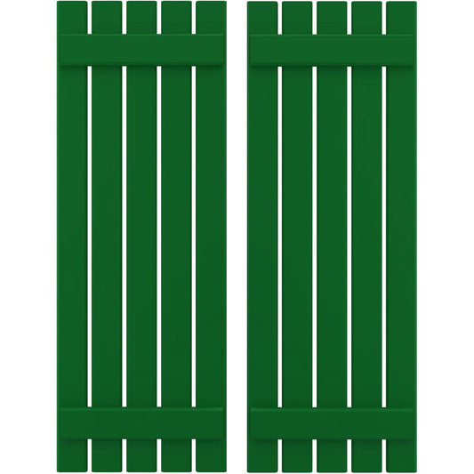 Ekena Millwork 19.5-in W x 56-in H Viridian Green Board and batten Wood Exterior Shutters ( 2 -Pack )