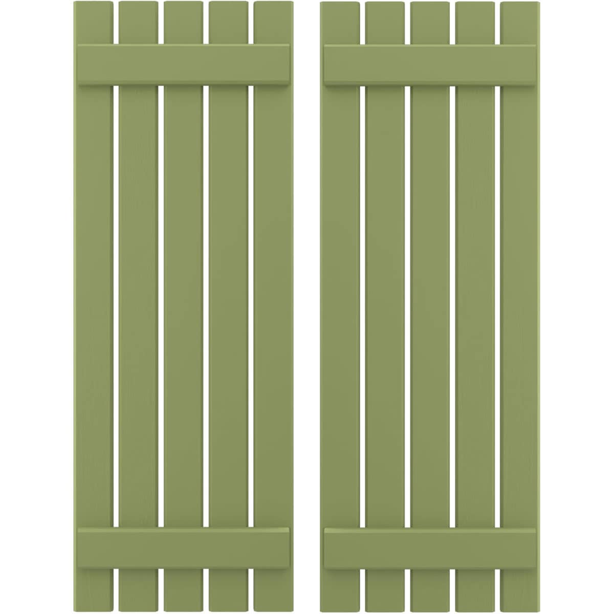 Ekena Millwork 19.5-in W x 50-in H Moss Green Board and batten Wood Exterior Shutters ( 2 -Pack )
