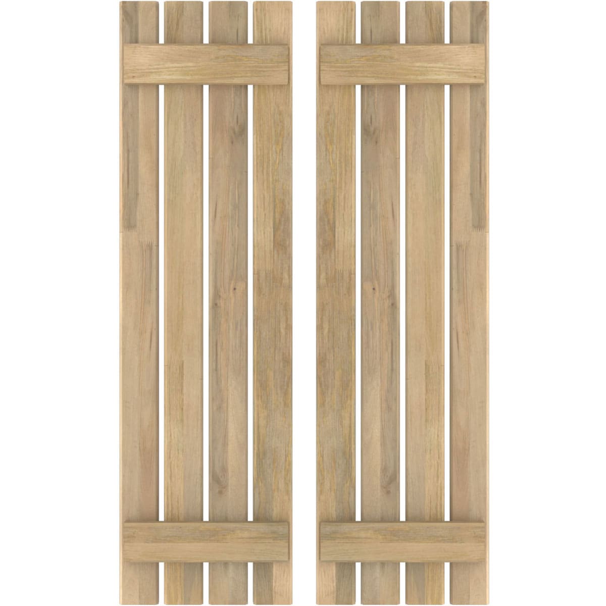 Ekena Millwork 15.5-in W x 71-in H Unfinished Paintable/Stainable Board and batten Wood Exterior Shutters ( 2 -Pack )