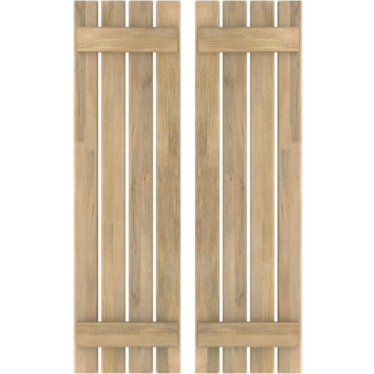 Ekena Millwork 15.5-in W x 71-in H Unfinished Paintable/Stainable Board and batten Wood Exterior Shutters ( 2 -Pack )