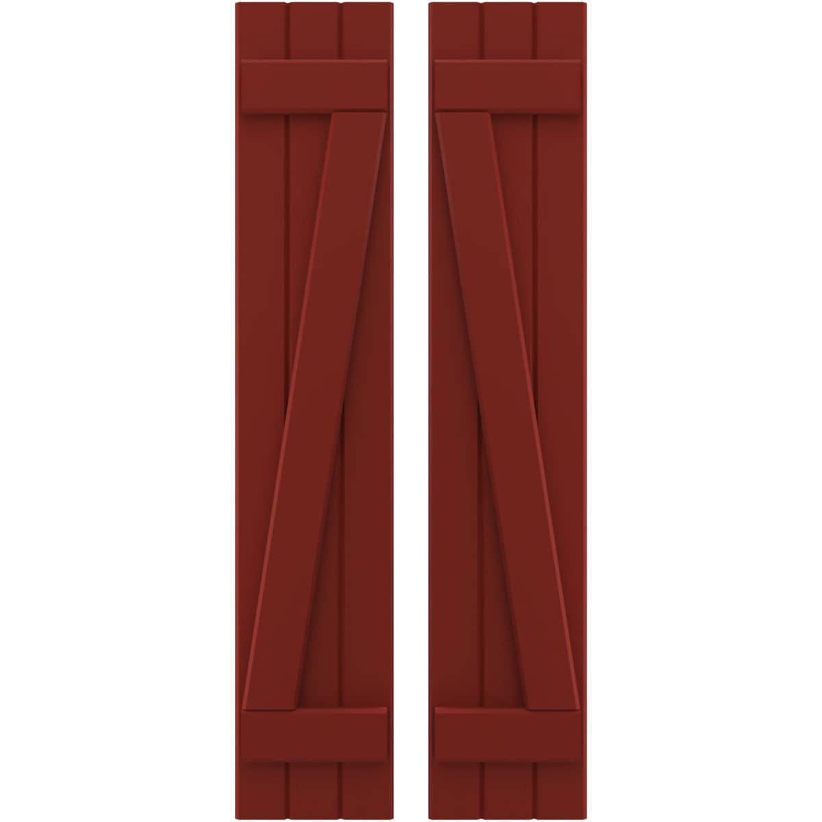Ekena Millwork 10.5-in W x 72-in H Pepper Red Paintable/Stainable Board and batten Framed Wood Exterior Shutters ( 2 -Pack )
