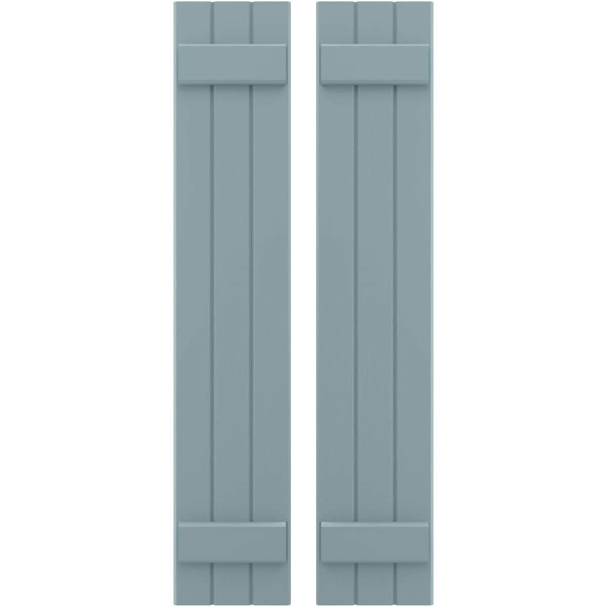 Ekena Millwork 10.5-in W x 67-in H Peaceful Blue Paintable/Stainable Board and batten Wood Exterior Shutters ( 2 -Pack )